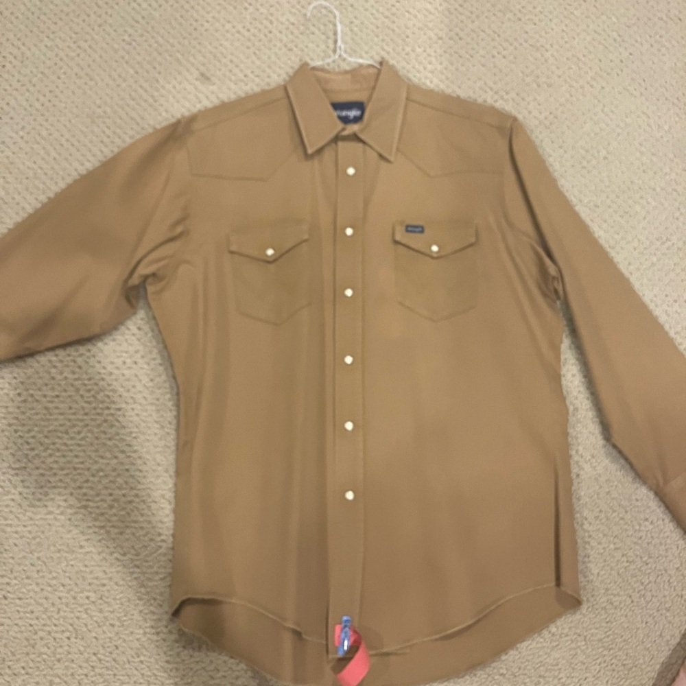 Wrangler Tan Button-Up Shirt